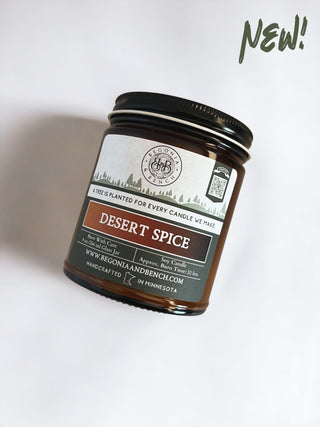 Desert Spice™ - 9oz. Amber Jar Candle - By Begonia & Bench®-Begonia &amp; Bench