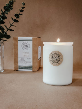 Fresh Linen™ - 12oz Finely Crafted Scented Candle By Begonia & Bench®-Begonia &amp; Bench