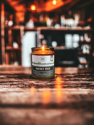 Smoky Pine™ - 9oz. Amber Jar Candle - By Begonia & Bench®-Begonia &amp; Bench