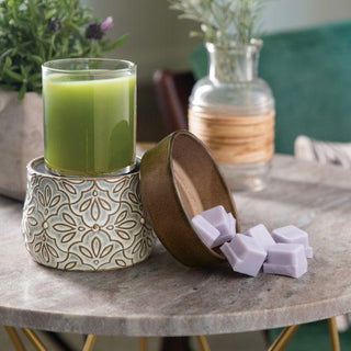 Deluxe 2-in-1 Candle Warmer-Begonia &amp; Bench