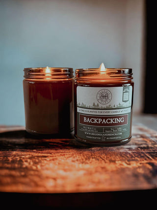 Backpacking - 9oz. Classic Amber Jar Candle - By Begonia & Bench®-Begonia &amp; Bench